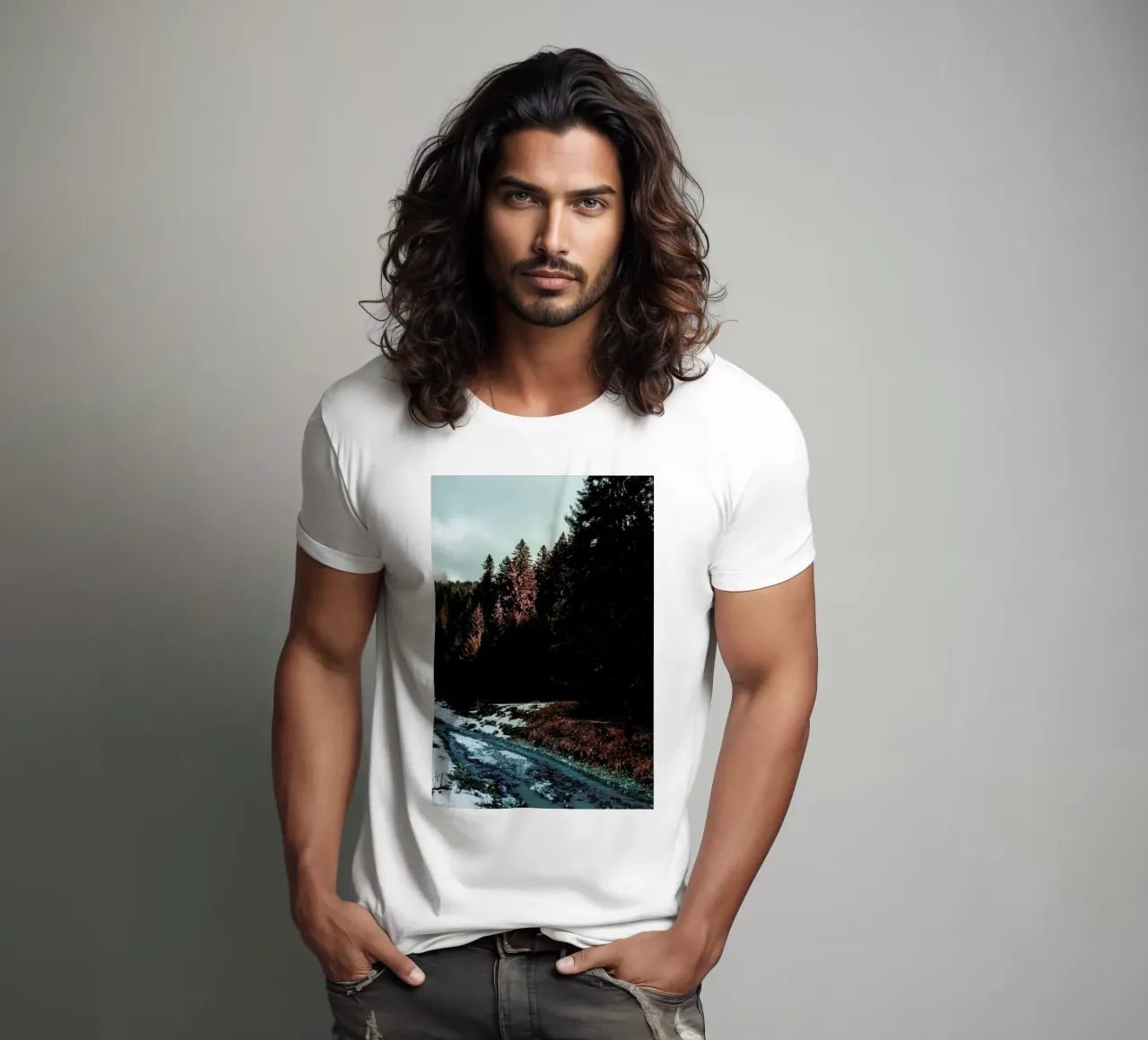 River By The Forest t-shirt da Sebastian Hilgetag
