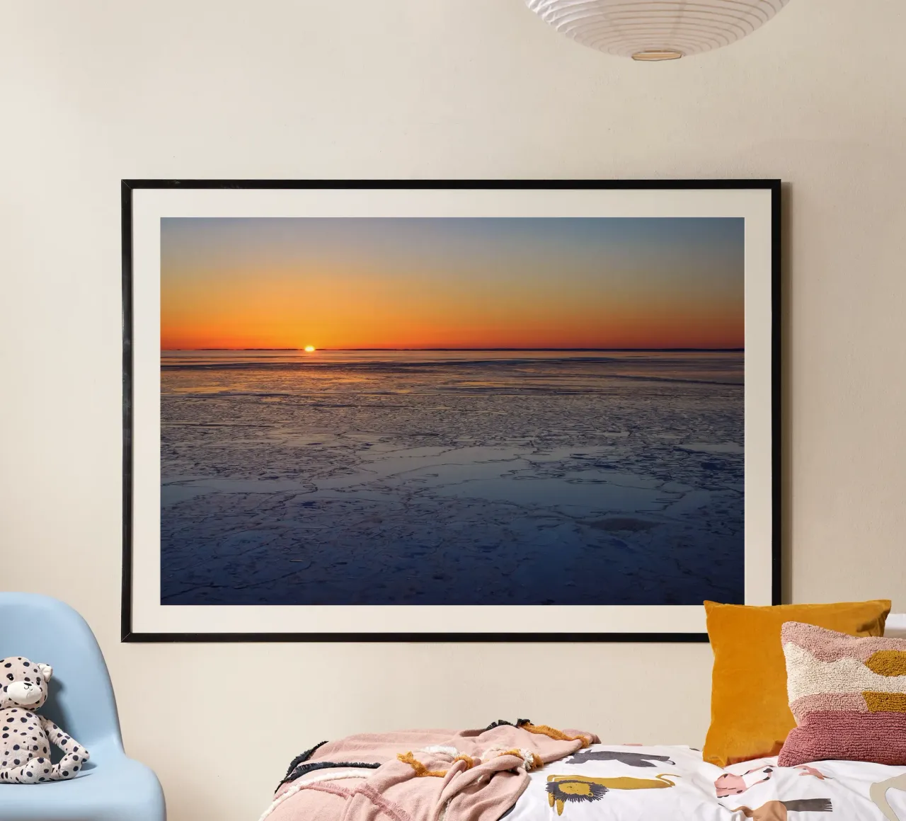 Tramonto nell'Oceano Artico poster con telaio in alluminio da Katja Stehle Design
