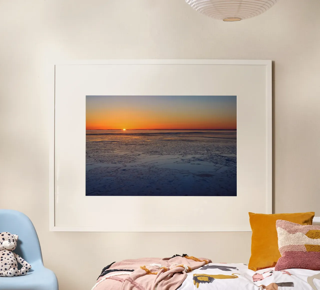 Tramonto nell'Oceano Artico poster con telaio in alluminio da Katja Stehle Design