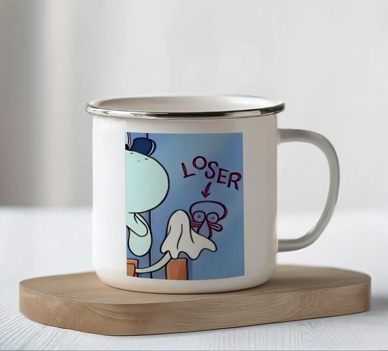 Squidward "LOSER" tazza in smalto da Low poly art