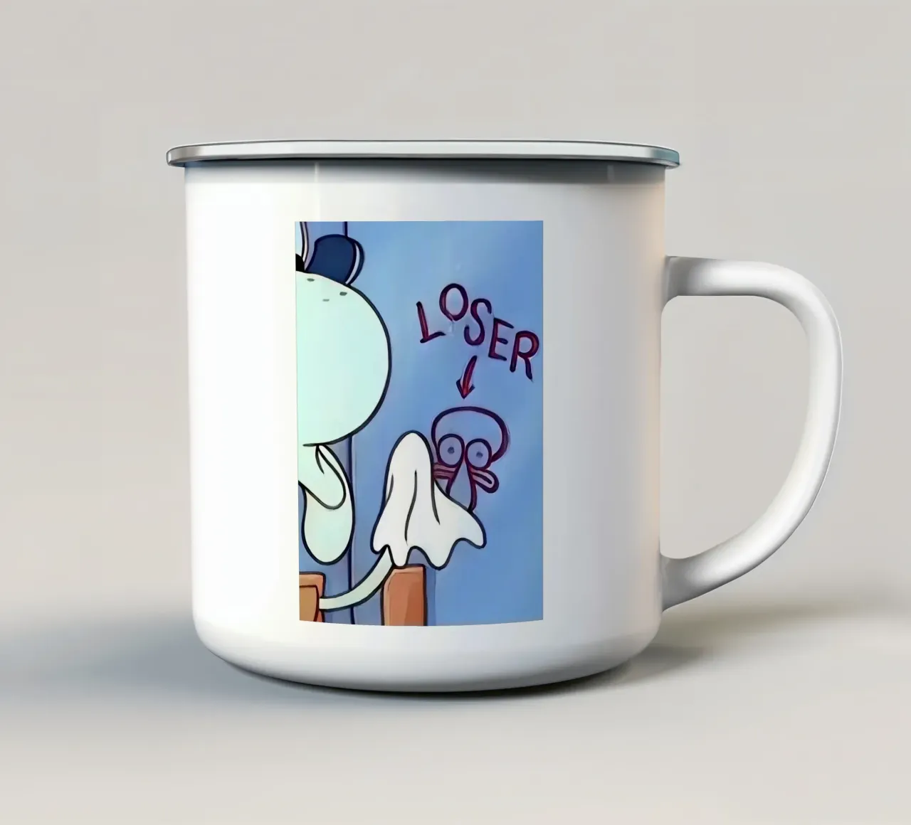 Squidward "LOSER" tazza in smalto da Low poly art