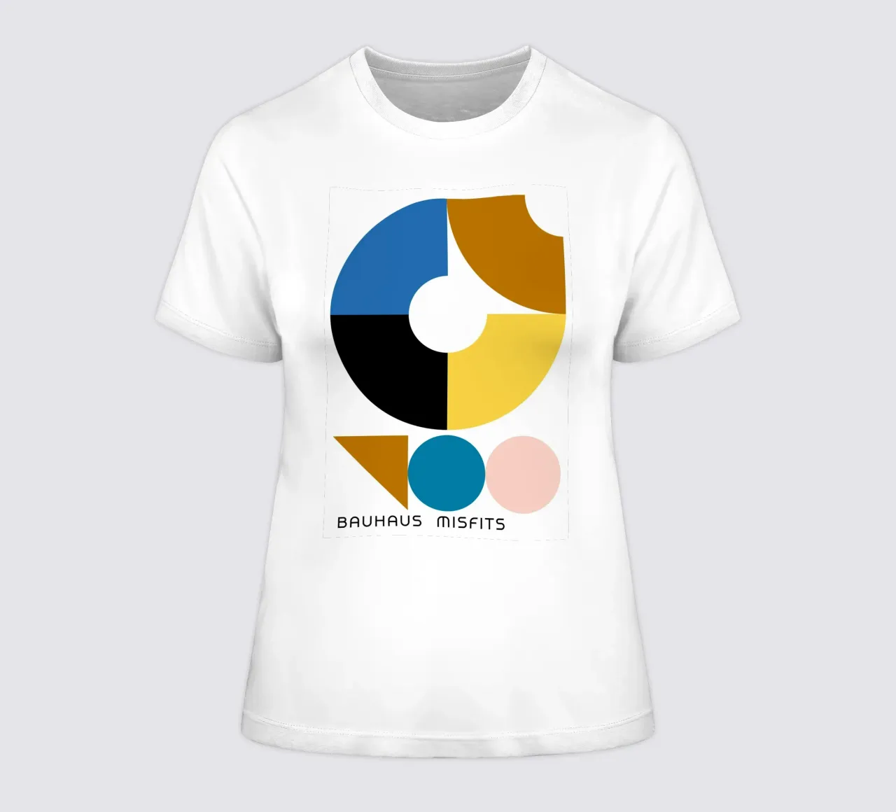 Bauhaus Misfits Geometric Abstract Color Print women's fitted t-shirt by NorwesClub