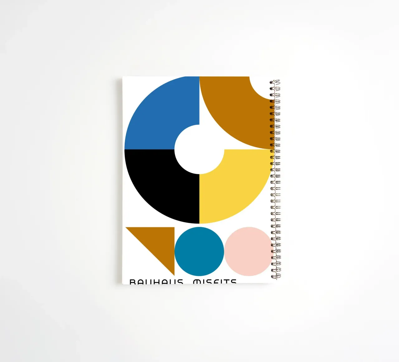 Bauhaus Misfits Geometric Abstract Color Print spiral notebook by NorwesClub