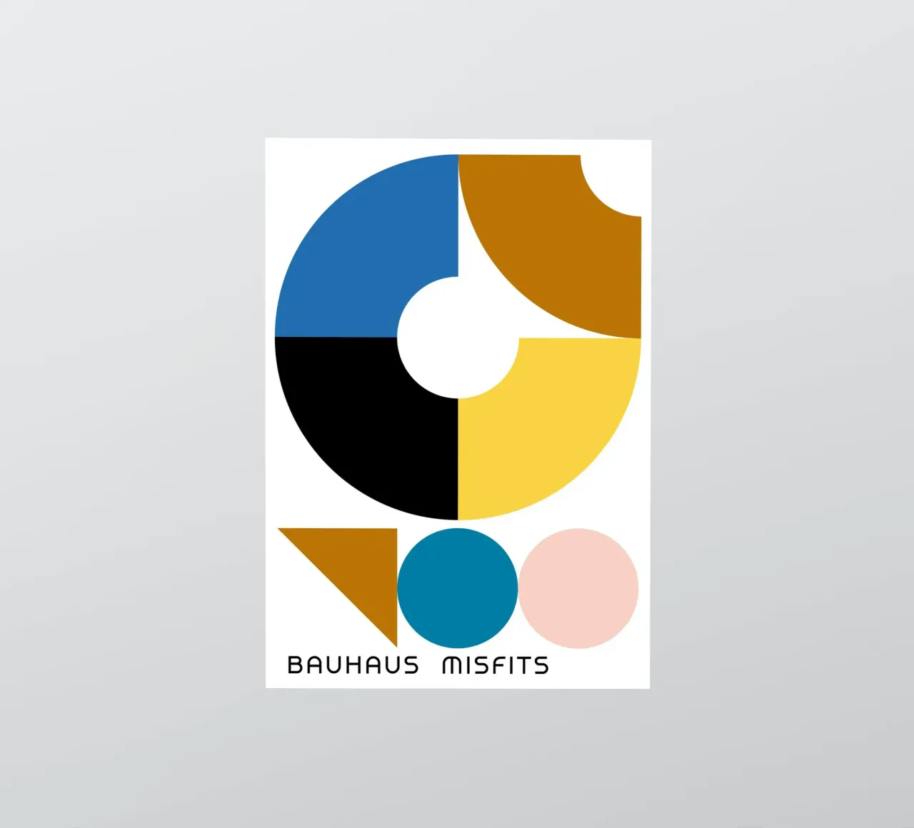 Bauhaus Misfits Geometric Abstract Color Print sticker by NorwesClub