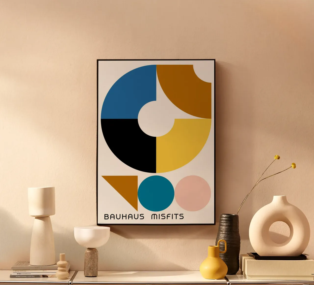 Bauhaus Misfits Impresión geométrica abstracta en color metacrilato de NorwesClub
