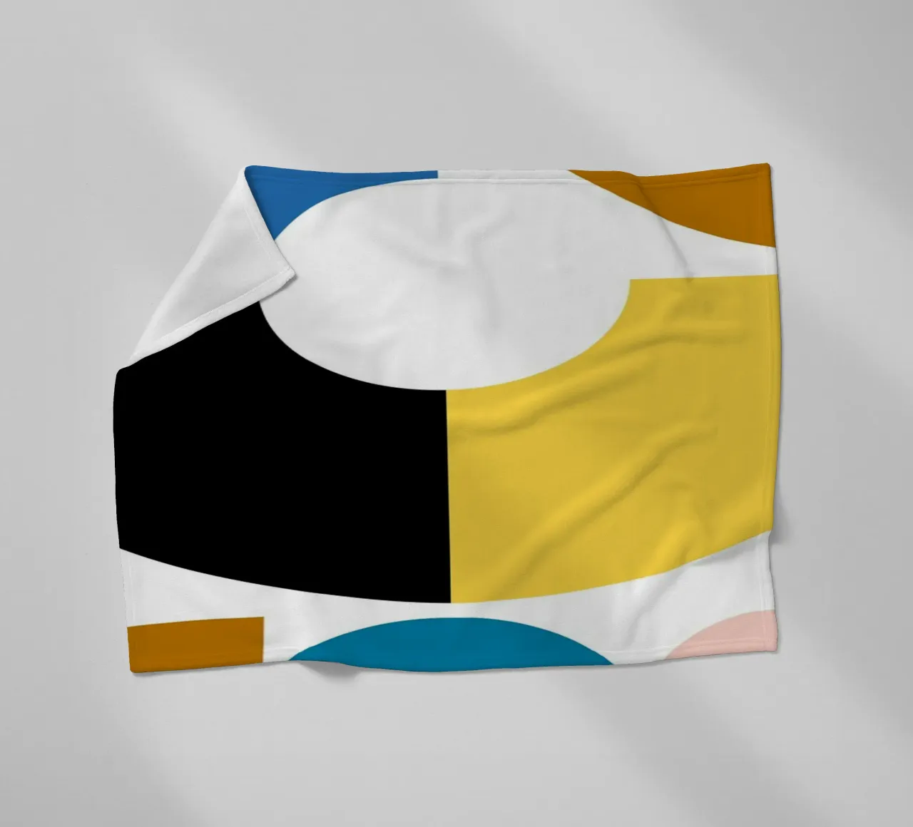 Bauhaus Misfits Geometric Abstract Color Print fleece blanket by NorwesClub