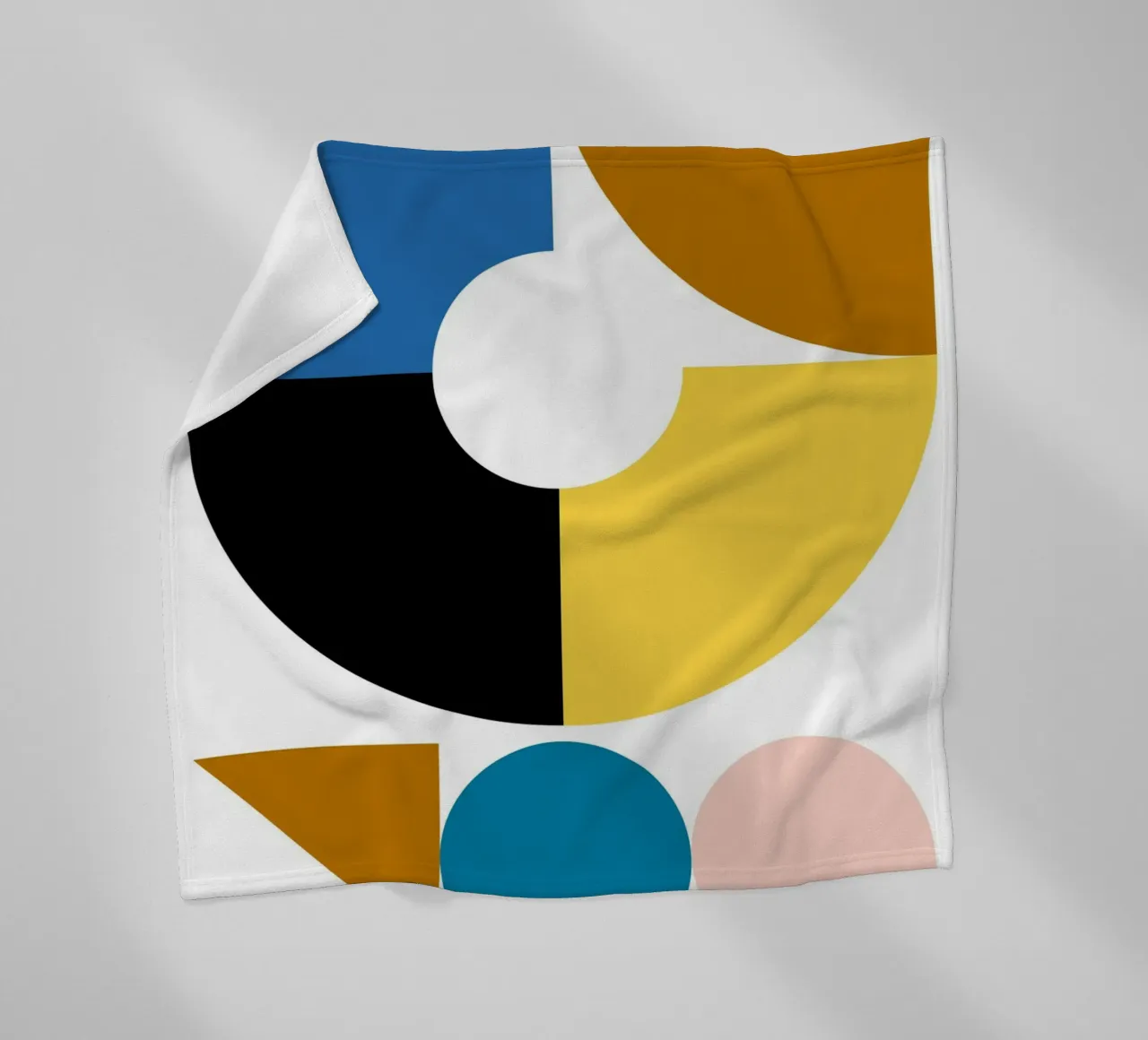 Bauhaus Misfits Geometric Abstract Color Print fleece blanket by NorwesClub