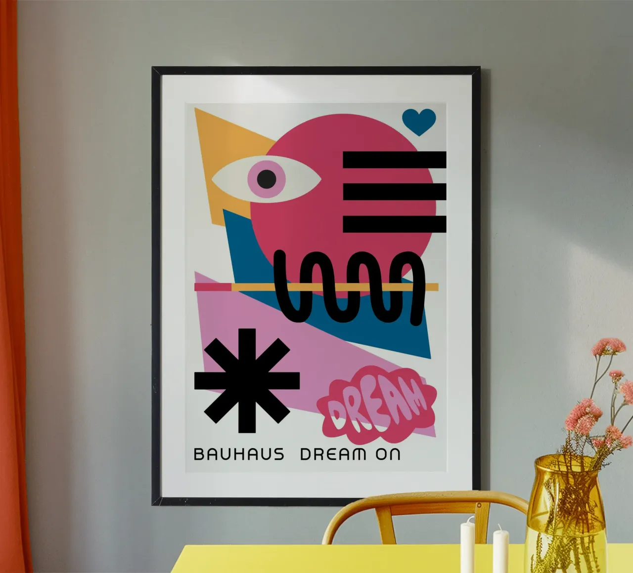 Bauhaus Dream On Stampa geometrica astratta a colori poster da NorwesClub