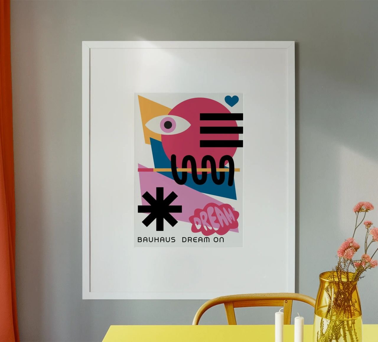 Bauhaus Droom Op Geometrische Abstracte Kleurenprint poster van NorwesClub