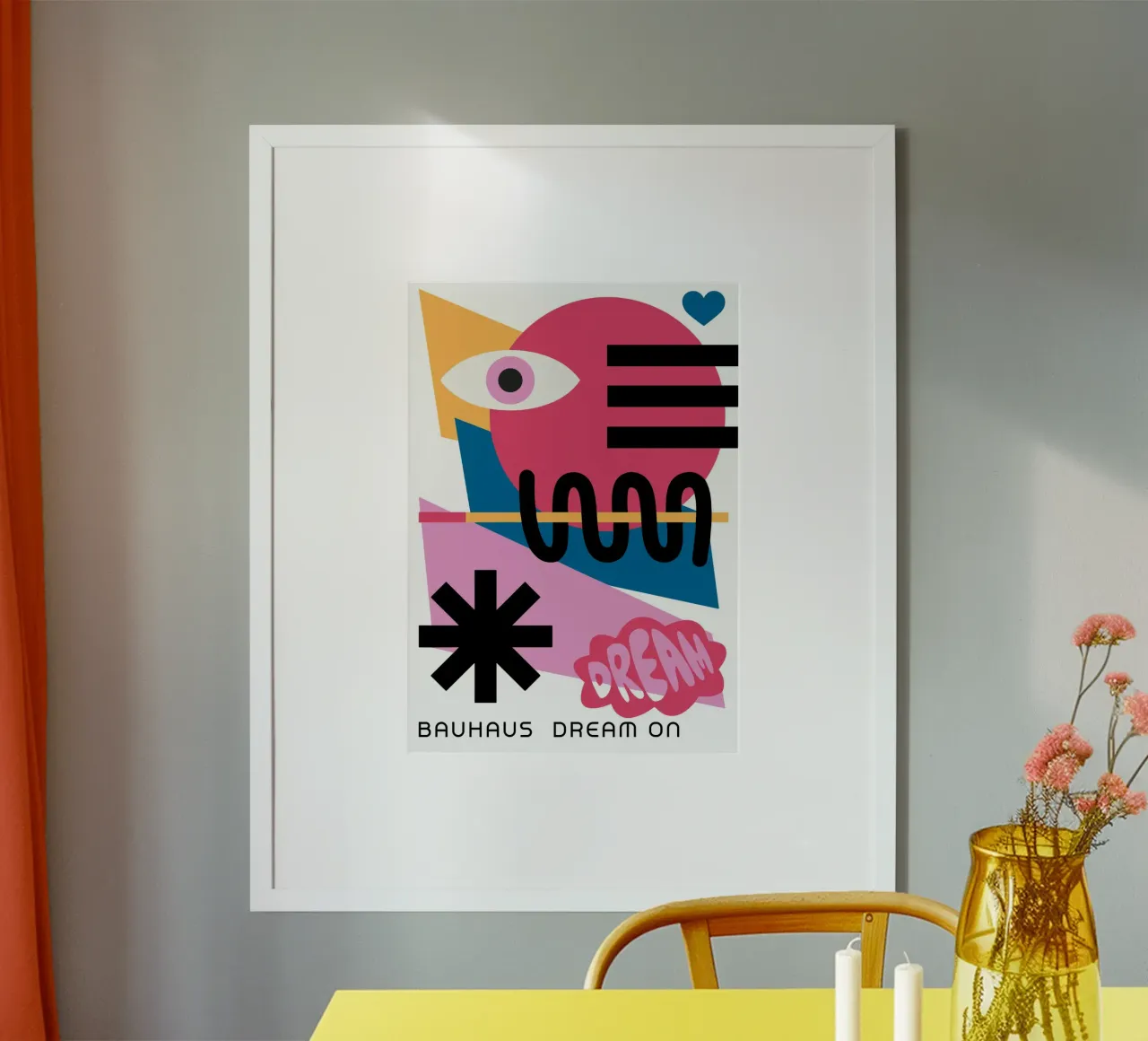 Bauhaus Dream On Stampa geometrica astratta a colori poster da NorwesClub