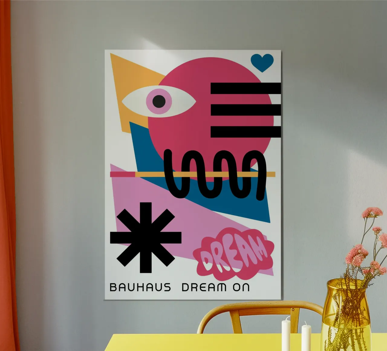 Bauhaus Dream On Stampa geometrica astratta a colori poster da NorwesClub