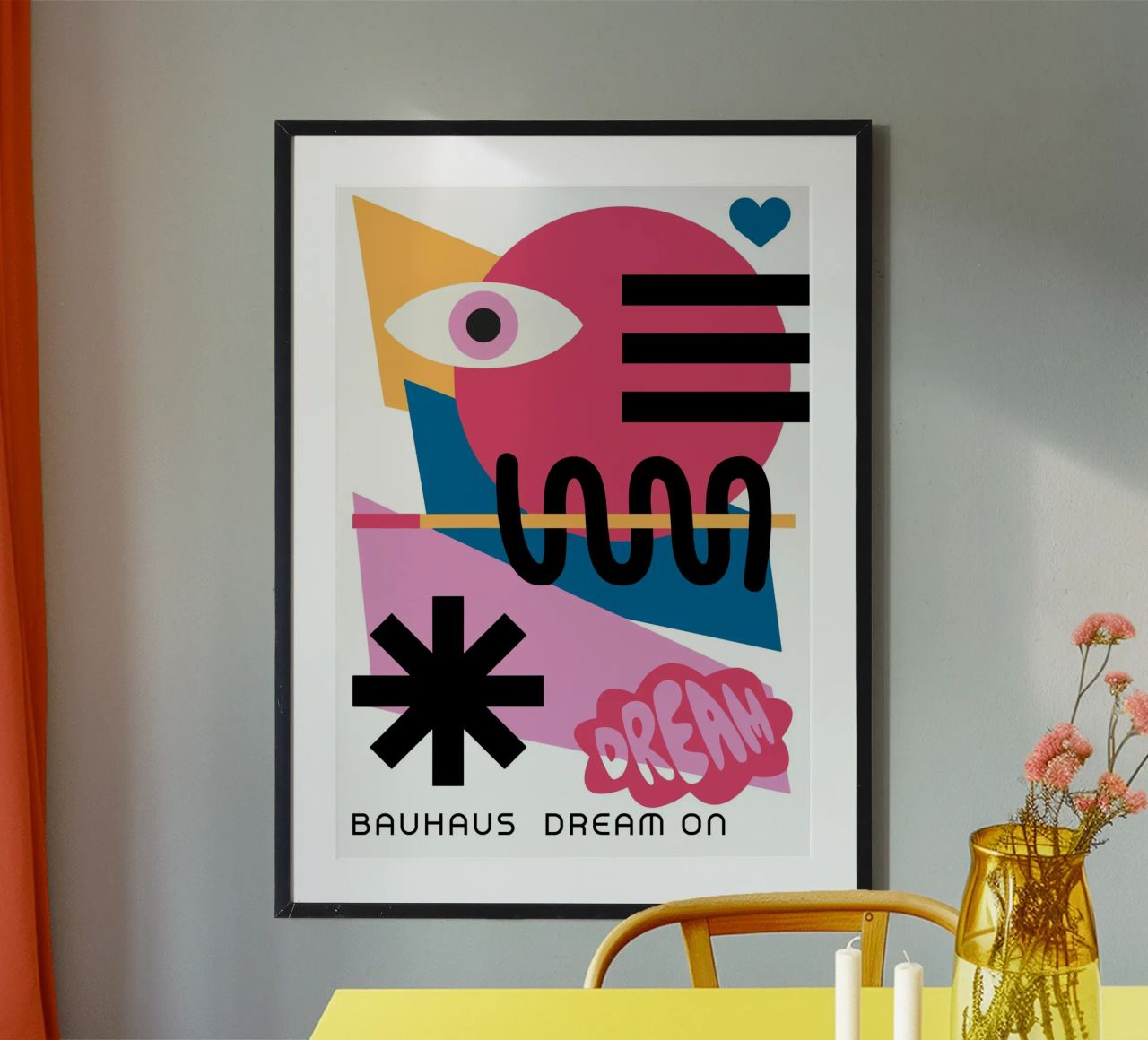 Bauhaus Droom Op Geometrische Abstracte Kleurenprint poster van NorwesClub