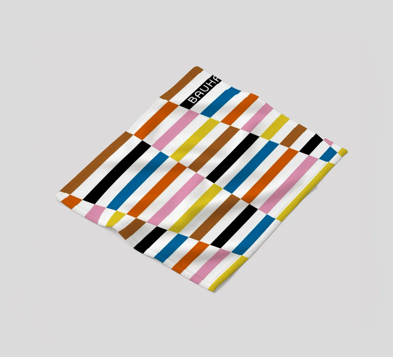Bauhaus Geometric Abstract Bars Color Pattern fleece blanket by NorwesClub