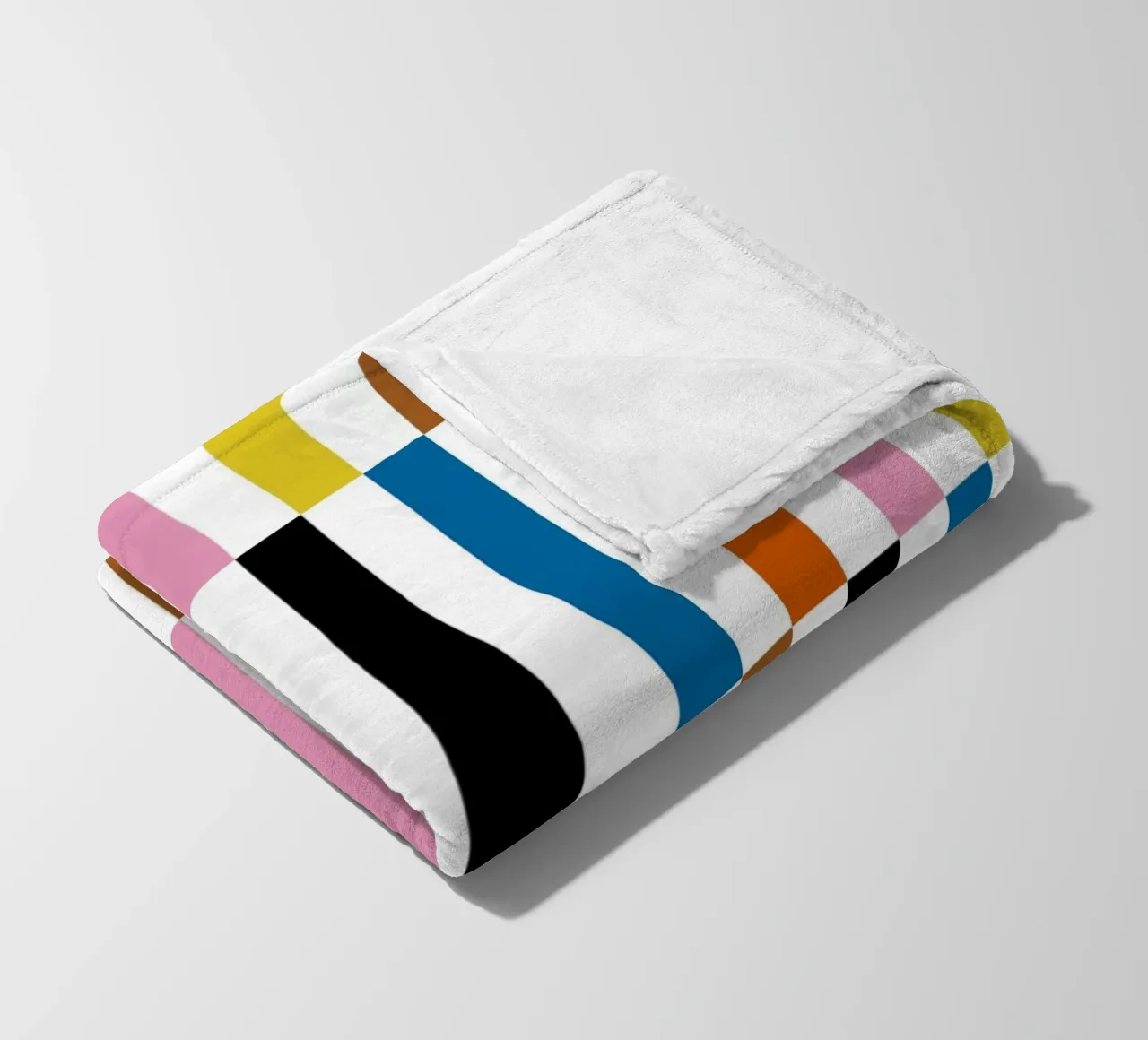 Bauhaus Geometric Abstract Bars Color Pattern fleece blanket by NorwesClub