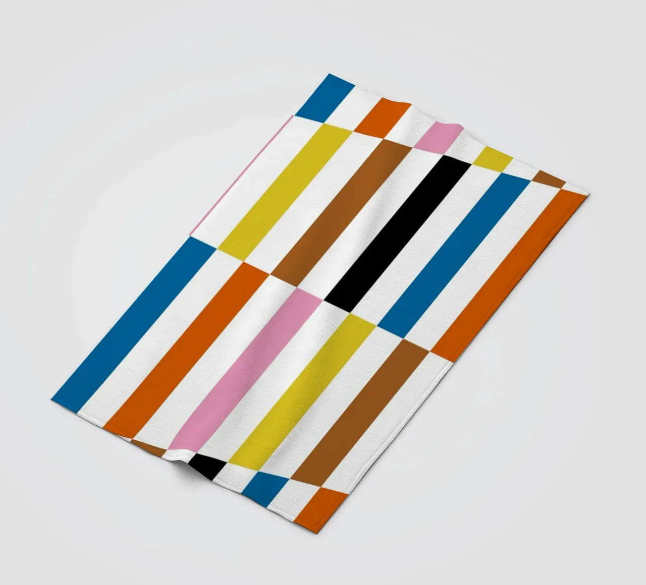Bauhaus Geometric Abstract Bars Color Pattern fleece blanket by NorwesClub