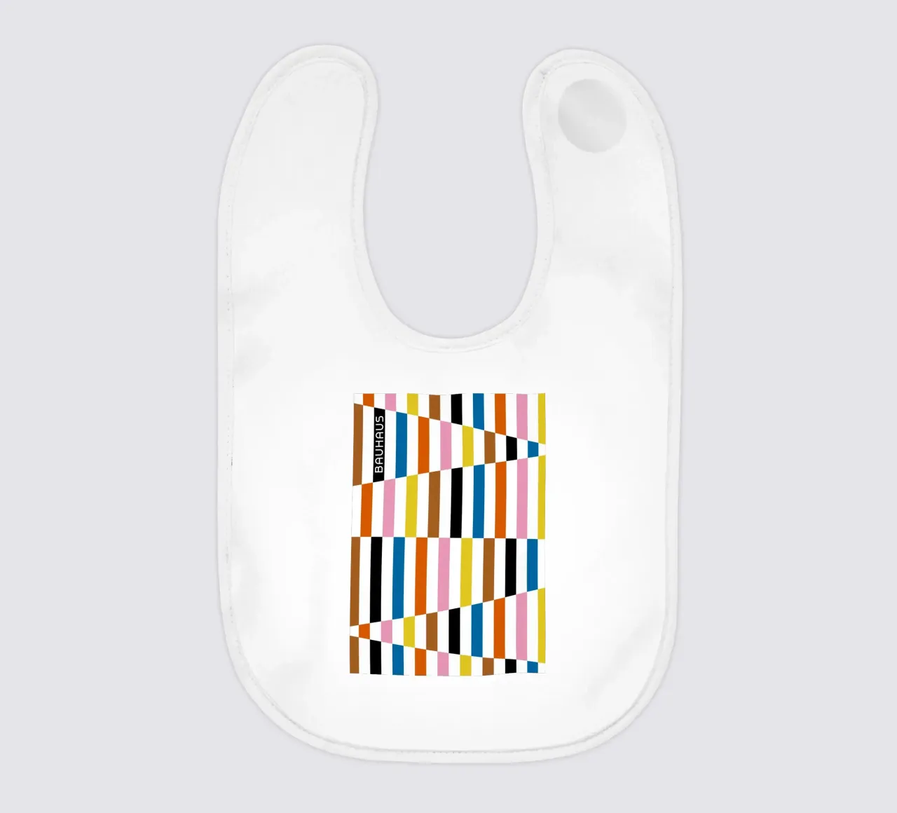 Bauhaus Geometric Abstract Bars Color Pattern baby bib by NorwesClub