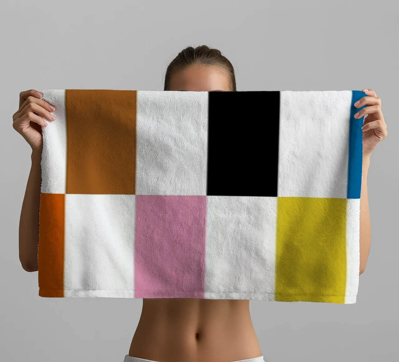 Bauhaus Geometric Abstract Bars Color Pattern towel by NorwesClub