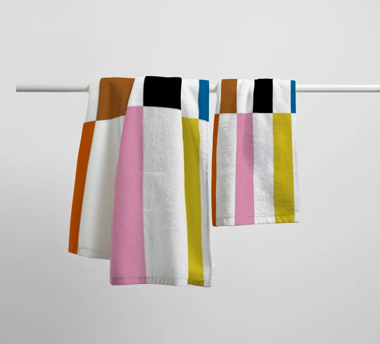 Bauhaus Geometric Abstract Bars Color Pattern towel by NorwesClub
