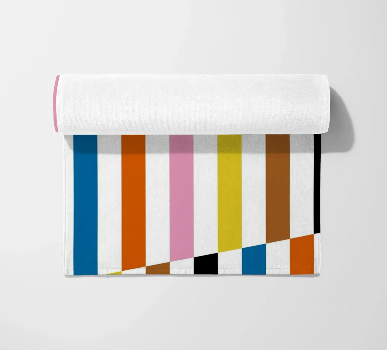 Bauhaus Geometric Abstract Bars Color Pattern beach towel by NorwesClub