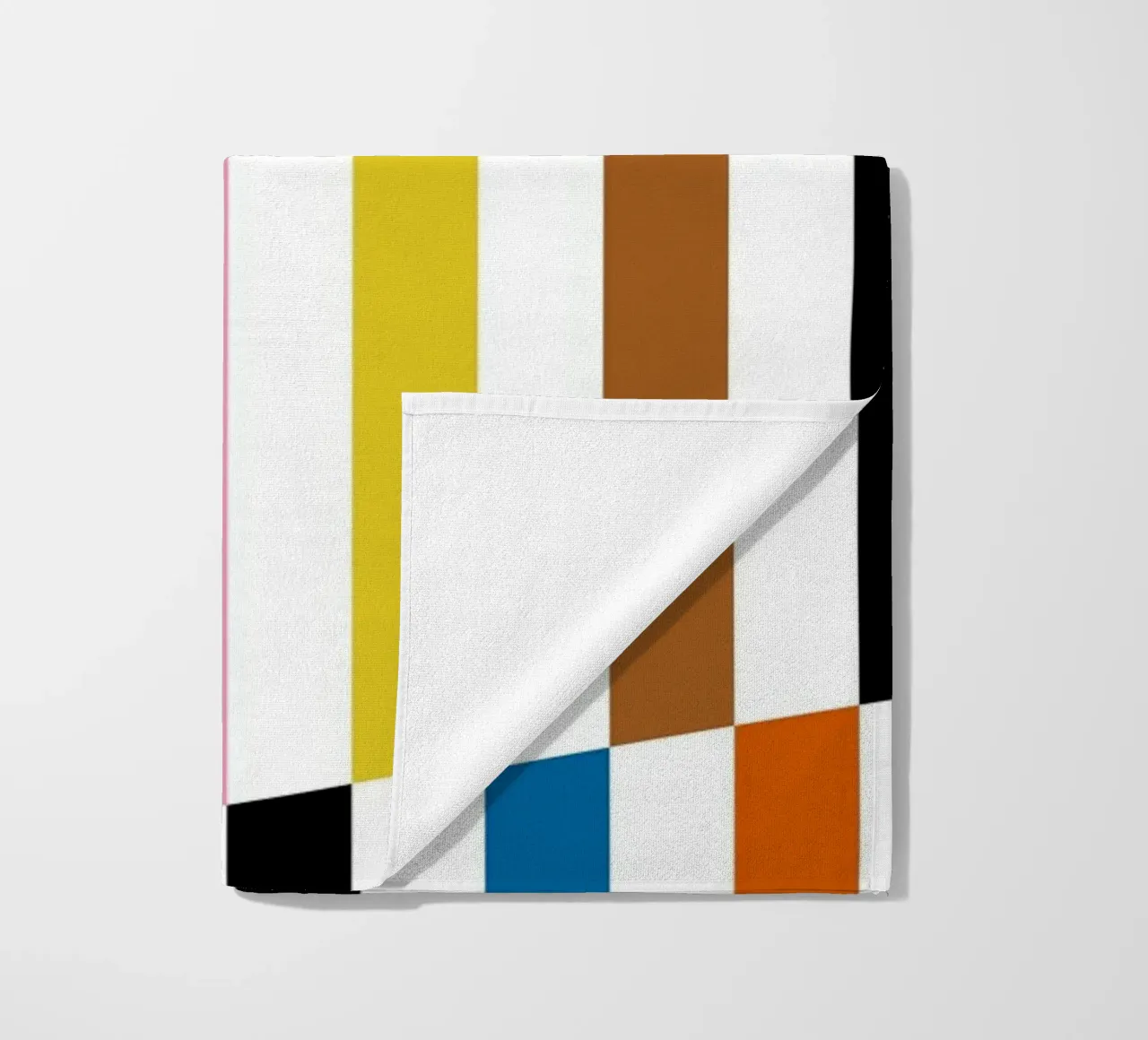 Bauhaus Geometric Abstract Bars Color Pattern beach towel by NorwesClub