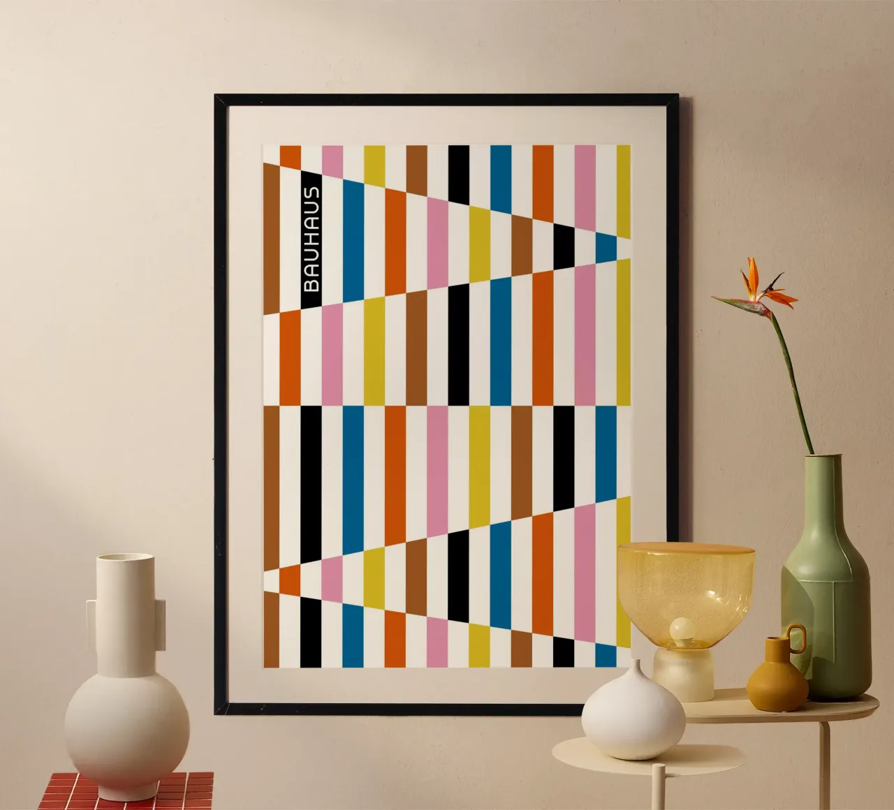 Bauhaus Geometrico Astratto Barre Motivo di colore carta hahnemühle da NorwesClub