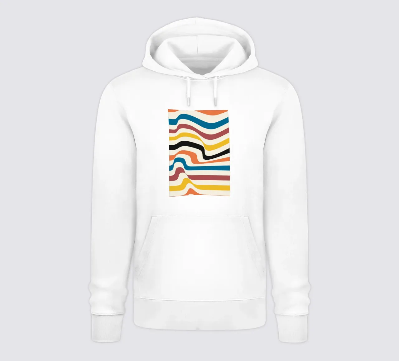 Stampa a colori astratta con linee ondulate di ispirazione Bauhaus felpa con cappuccio da NorwesClub
