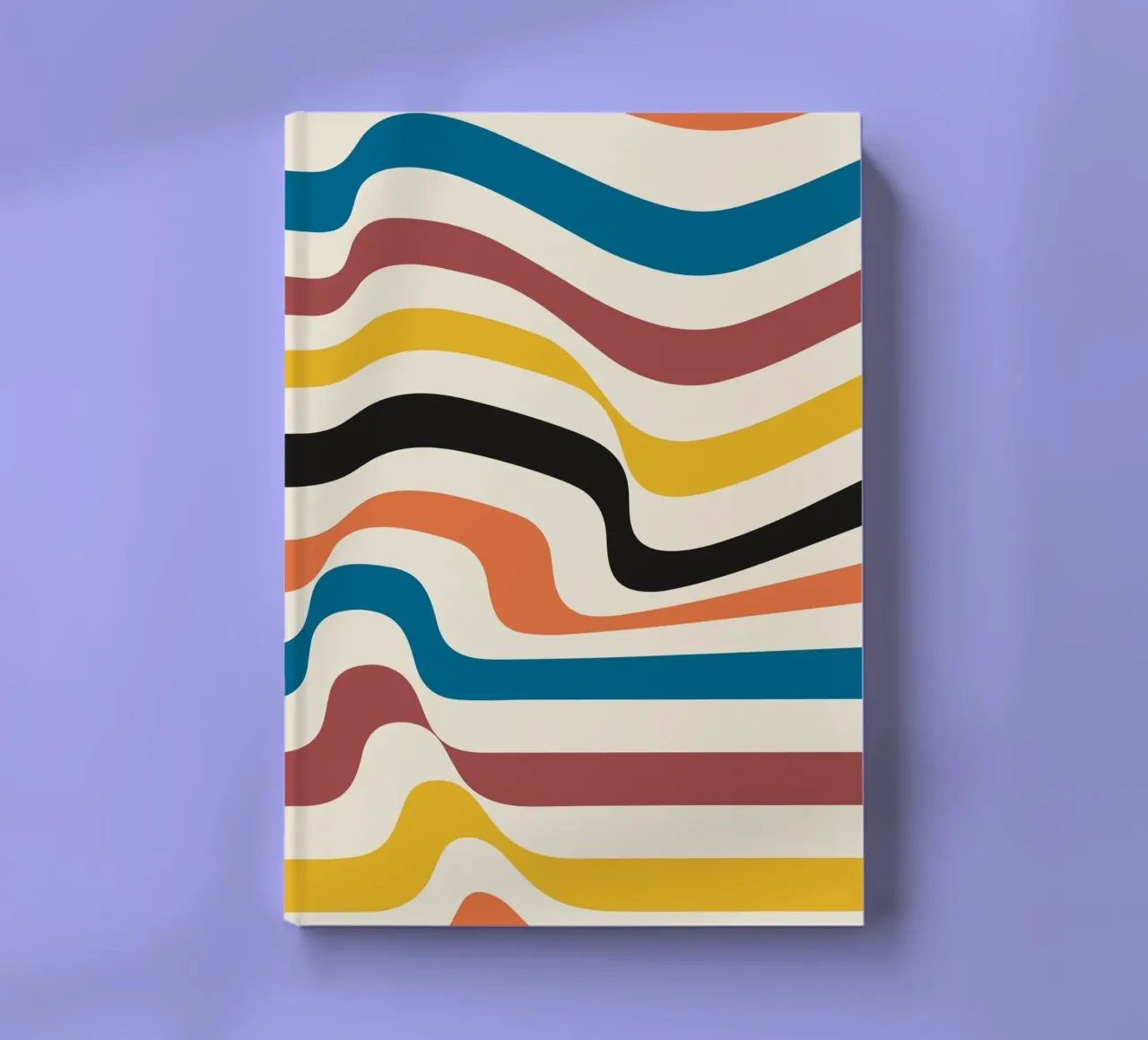 Bauhaus Inspired Wavy Lines Abstract Color Print notebook by NorwesClub