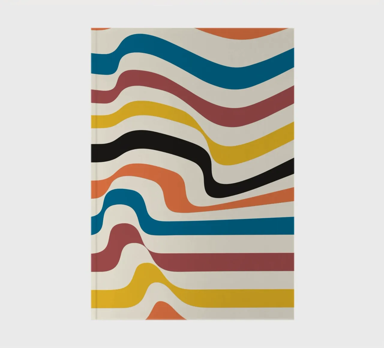 Bauhaus Inspired Wavy Lines Abstract Color Print notebook by NorwesClub