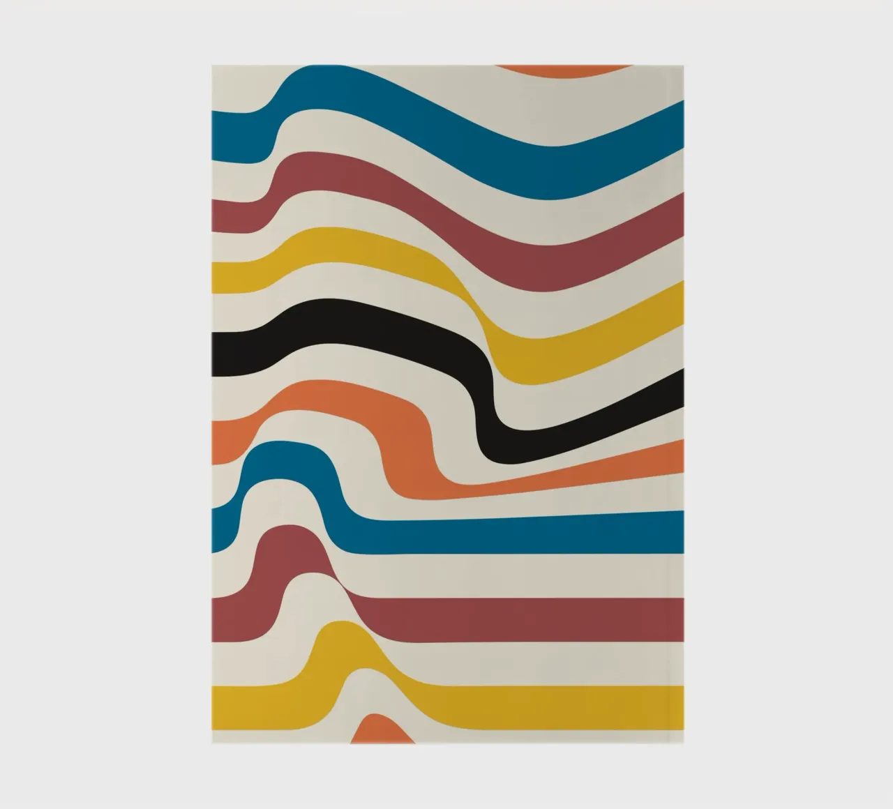 Bauhaus Inspired Wavy Lines Abstract Color Print notebook by NorwesClub