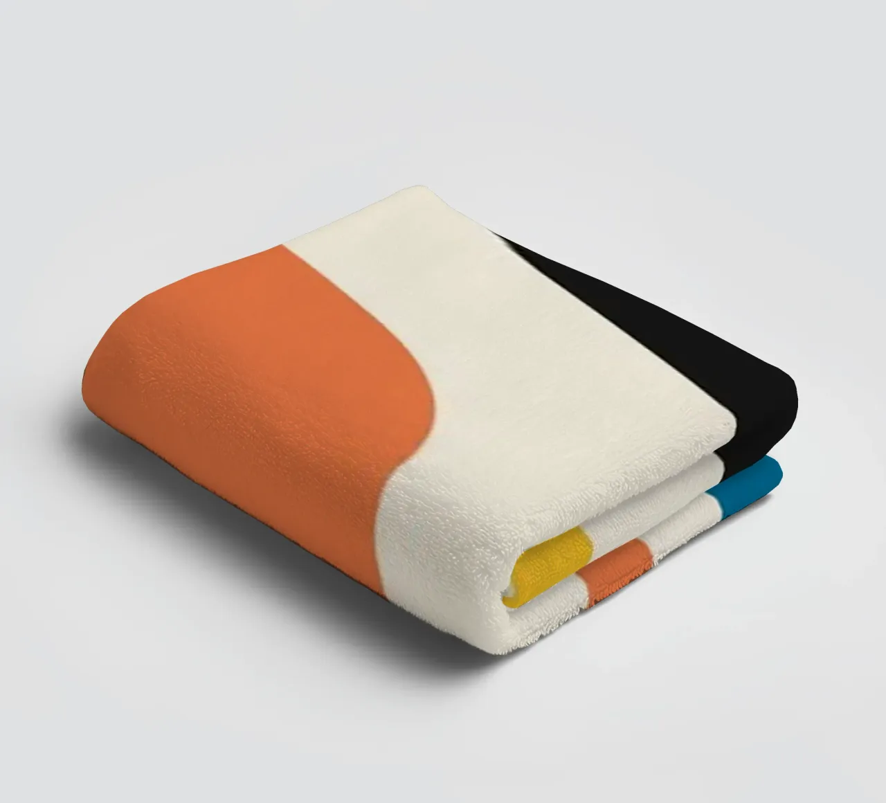 Bauhaus Inspired Wavy Lines Abstract Color Print towel by NorwesClub