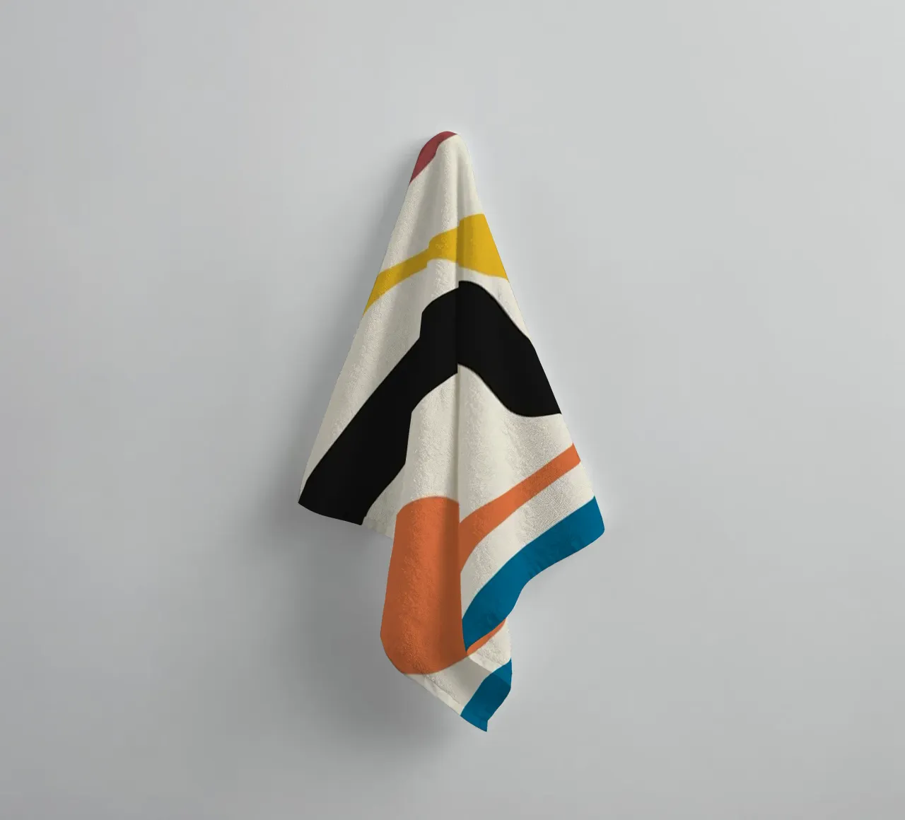 Bauhaus Inspired Wavy Lines Abstract Color Print towel by NorwesClub