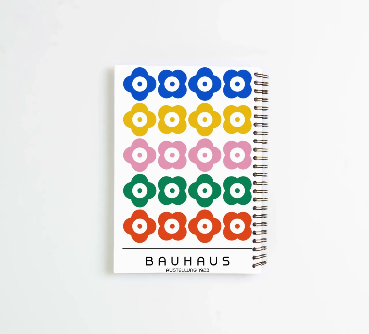 Bauhaus Exhibition 1923 Geometric Flower Pattern spiral notebook by NorwesClub