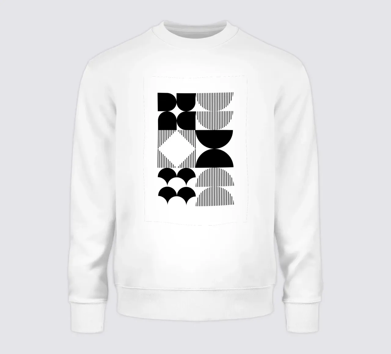 Bauhaus Geometric Abstract Black White Pattern Print (imprimé géométrique abstrait noir et blanc) sweat de NorwesClub