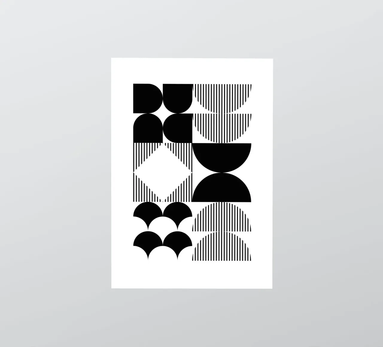 Bauhaus Geometric Abstract Black White Pattern Print (imprimé géométrique abstrait noir et blanc) autocollant de NorwesClub