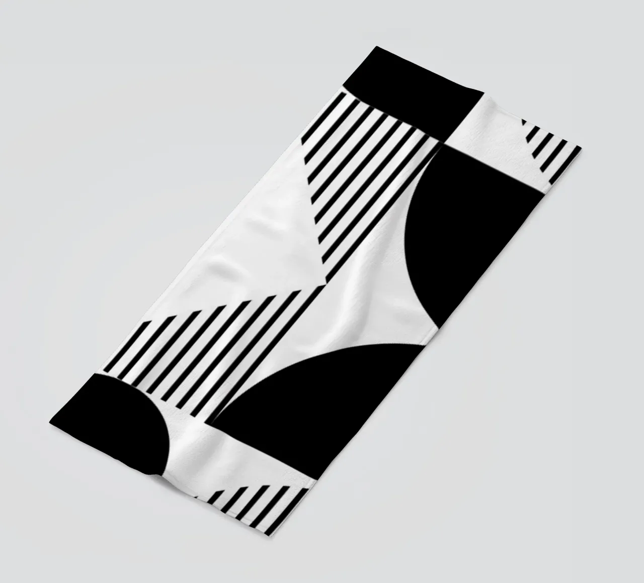 Bauhaus Geometric Abstract Black White Pattern Print beach towel by NorwesClub