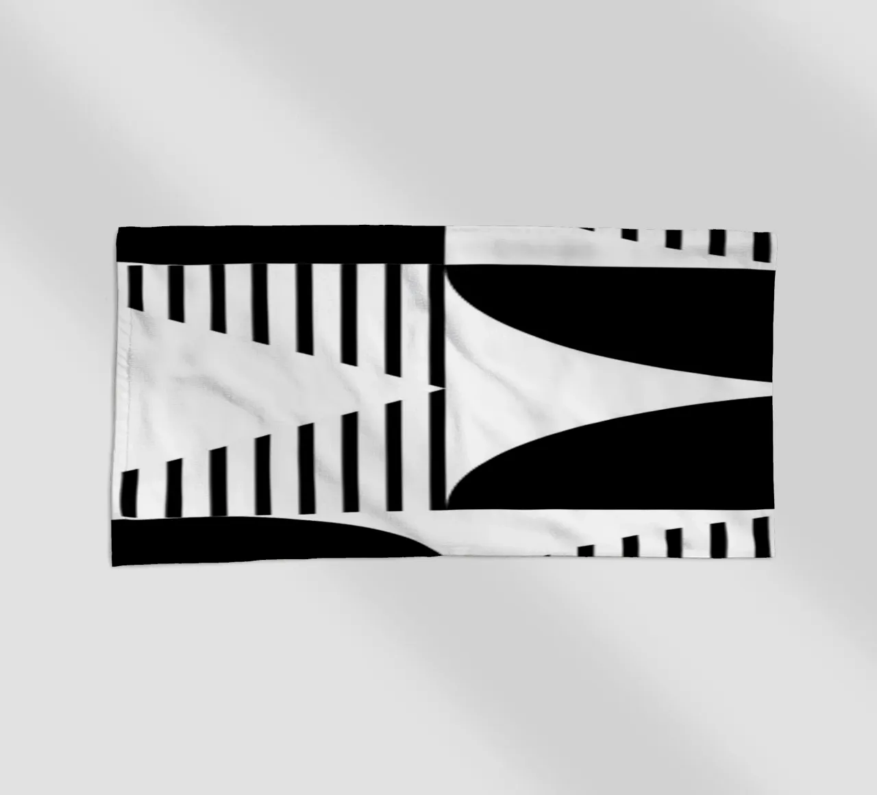 Bauhaus Geometric Abstract Black White Pattern Print beach towel by NorwesClub