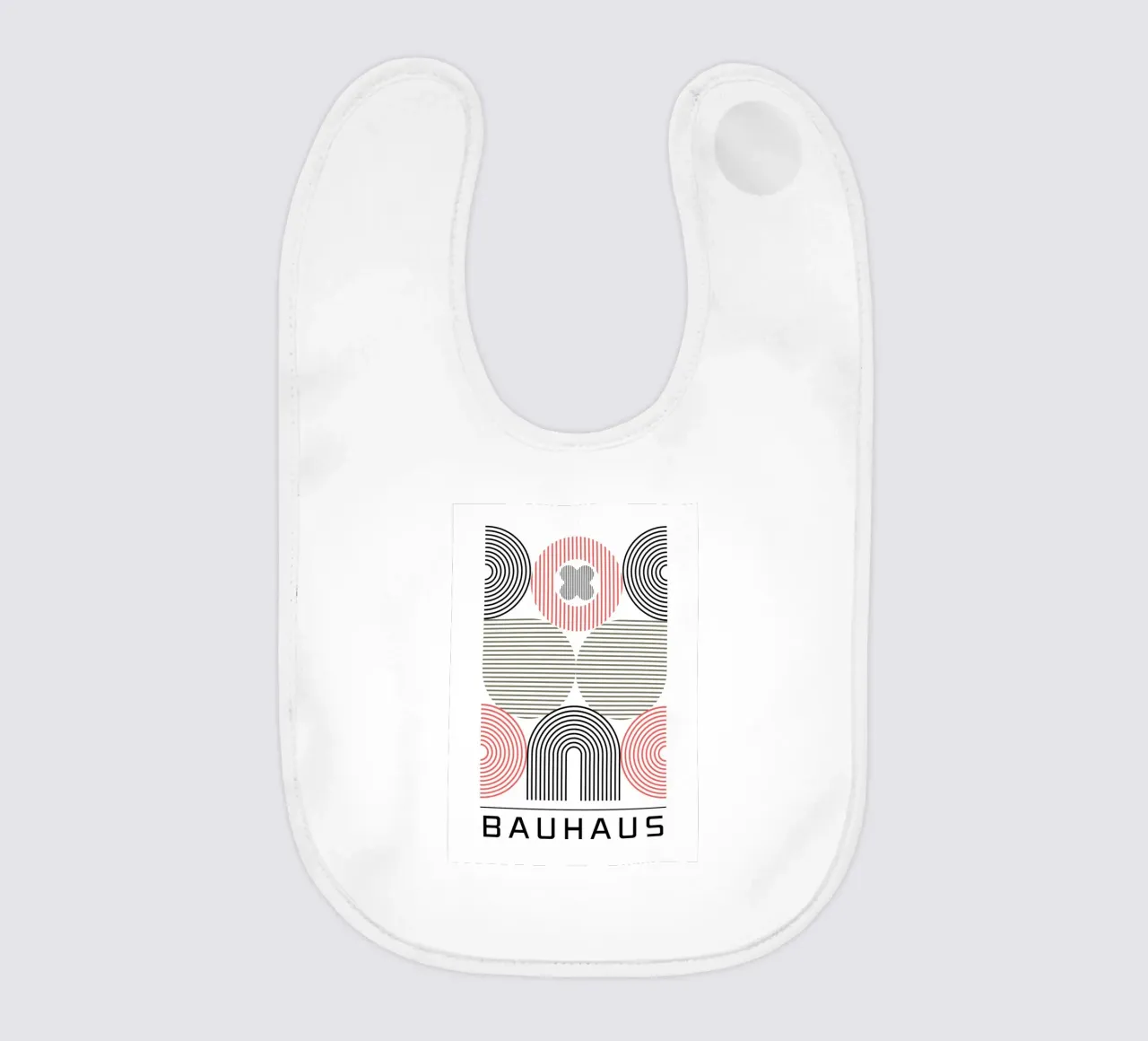 Bauhaus Geometrische Abstracte Cirkels Strepen Print baby slabbetje van NorwesClub