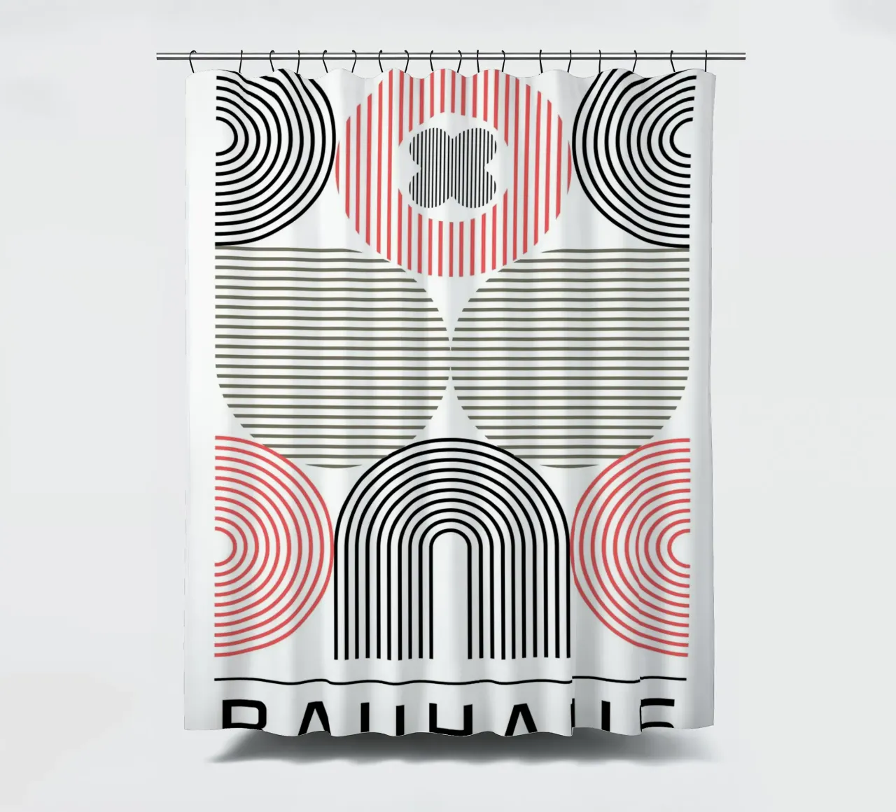 Bauhaus Geometrische Abstracte Cirkels Strepen Print douchegordijn van NorwesClub