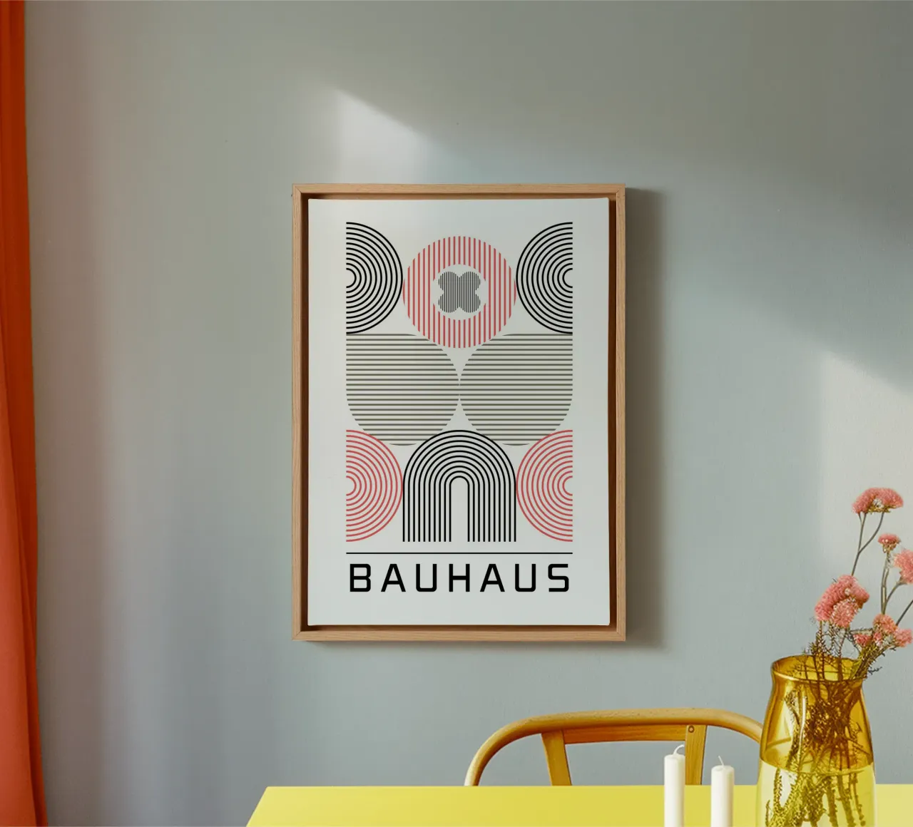 Bauhaus Geometric Abstract Circles Stripes Print canvas by NorwesClub
