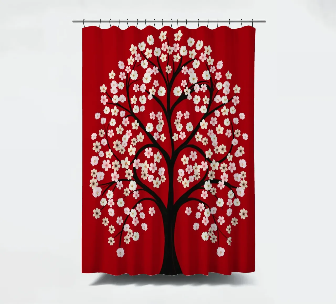 Decorazioni floreali bianche per l'albero tenda da doccia da Little Dean
