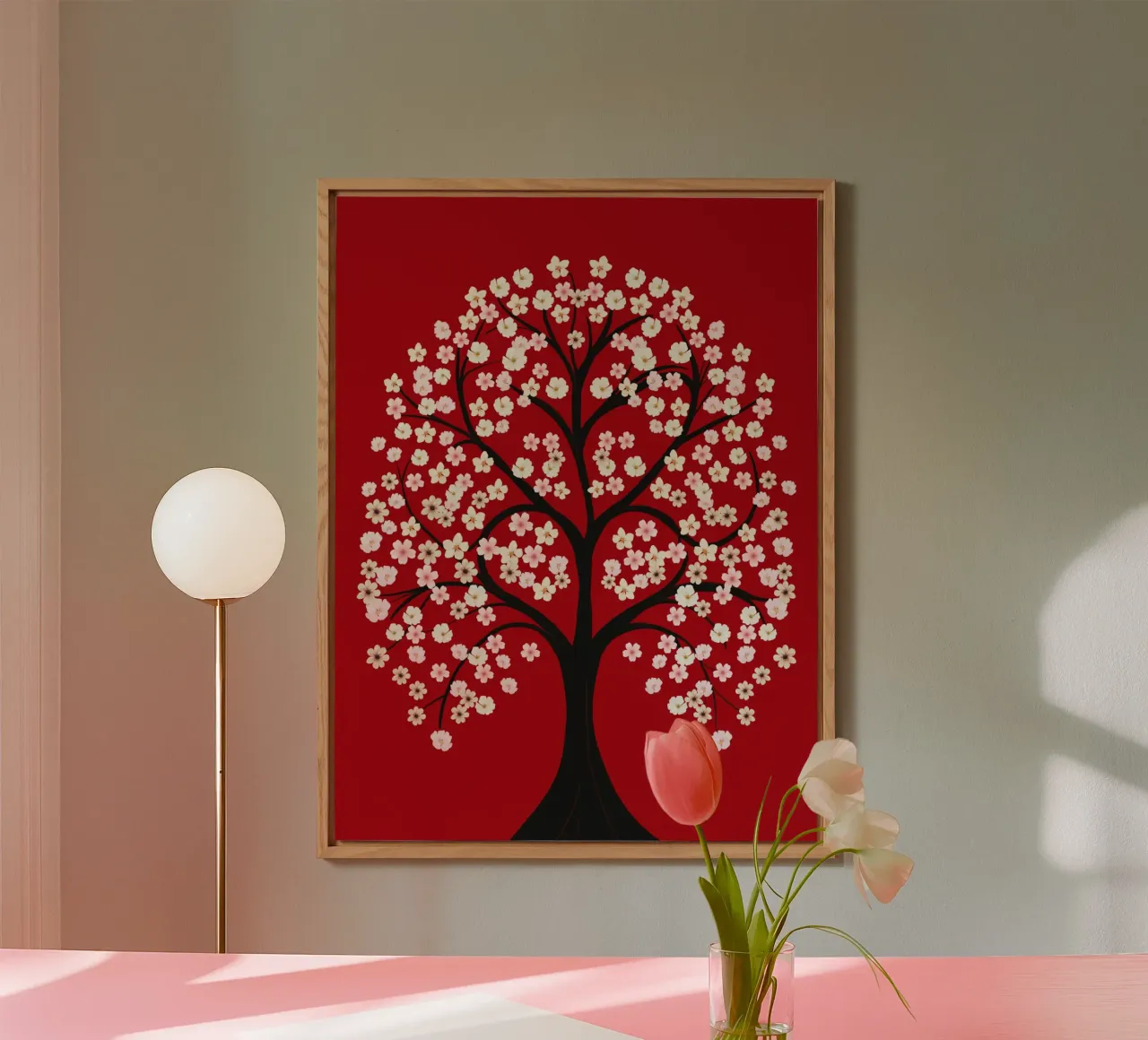 Decorazioni floreali bianche per l'albero alluminio dibond da Little Dean