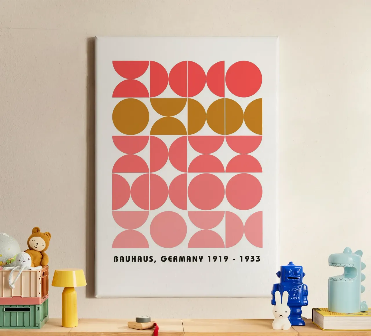 Bauhaus Geometric Circles Pattern 1919-1933 Print canvas by NorwesClub