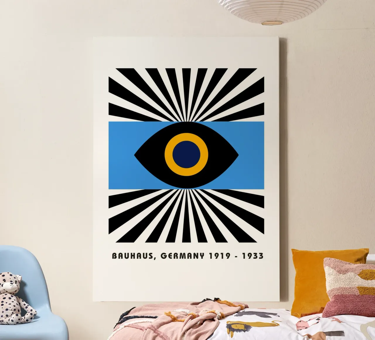 Bauhaus Gestileerd Oog Geometrisch Abstract 1919-1933 canvas met Baklijst van NorwesClub