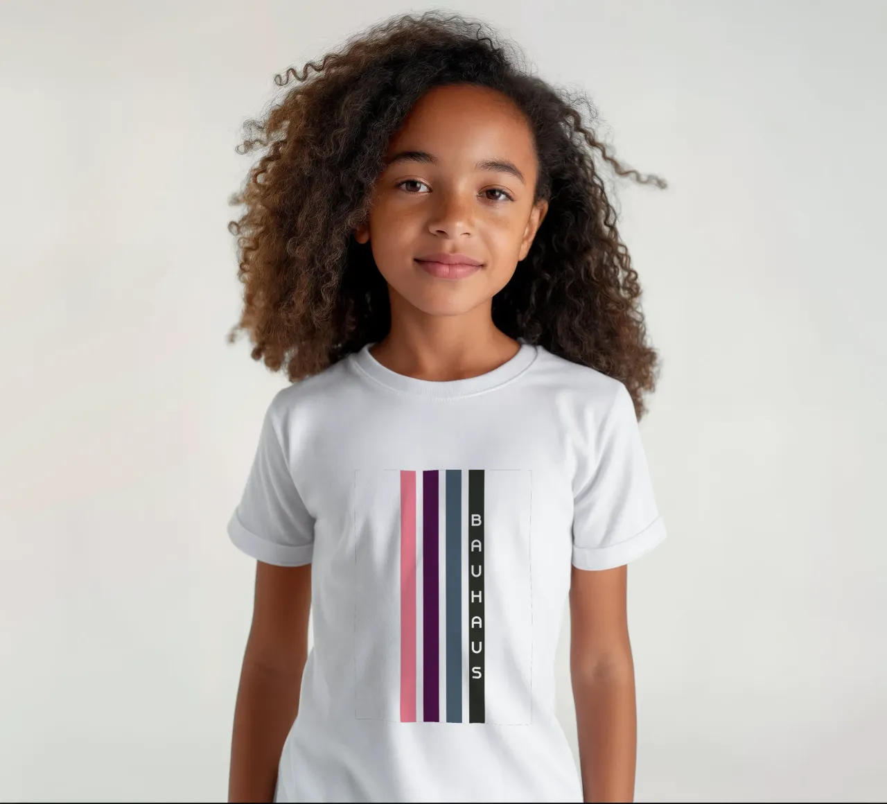 Bauhaus Geometric Abstract Color Stripes Print kids t-shirt by NorwesClub