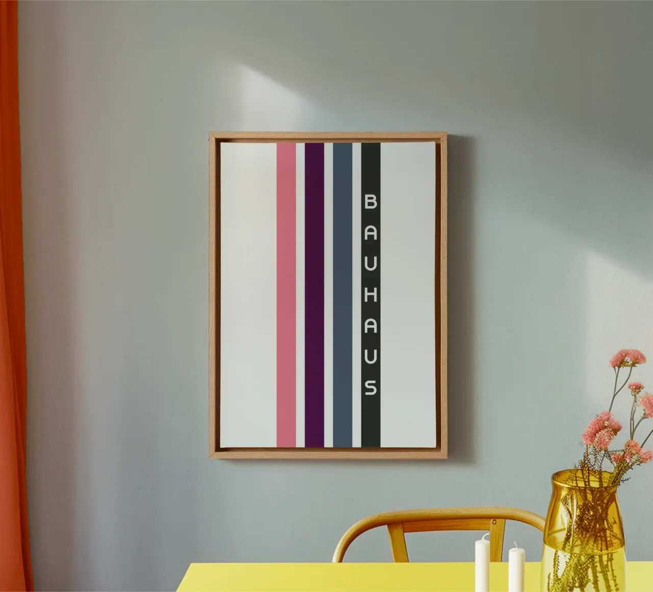 Bauhaus Geometric Abstract Color Stripes Print canvas by NorwesClub