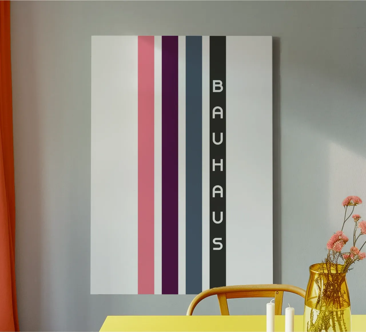 Bauhaus Geometric Abstract Color Stripes Print canvas by NorwesClub