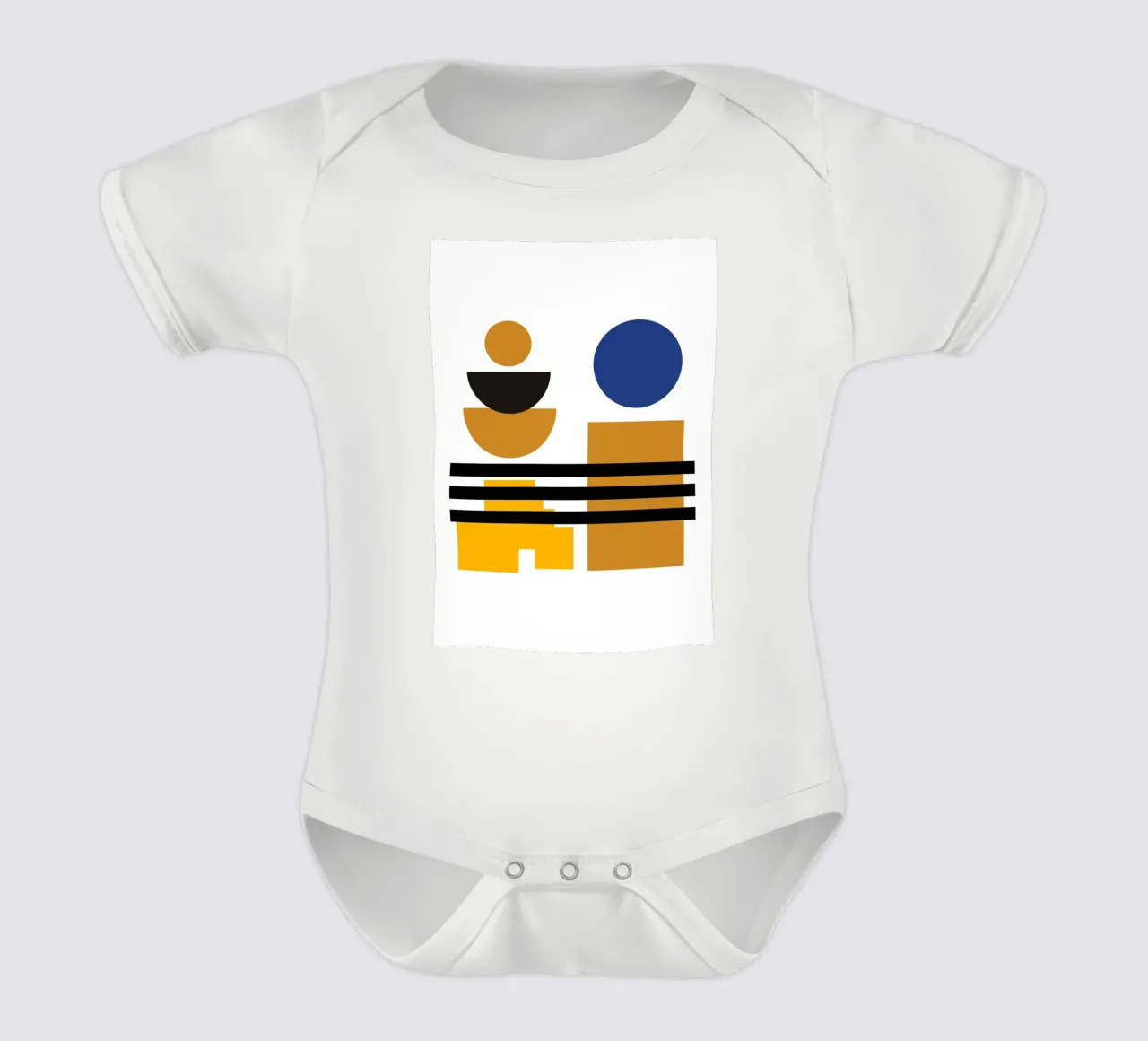 Geometric Abstract Circles Shapes Color Print short-sleeve baby romper by NorwesClub