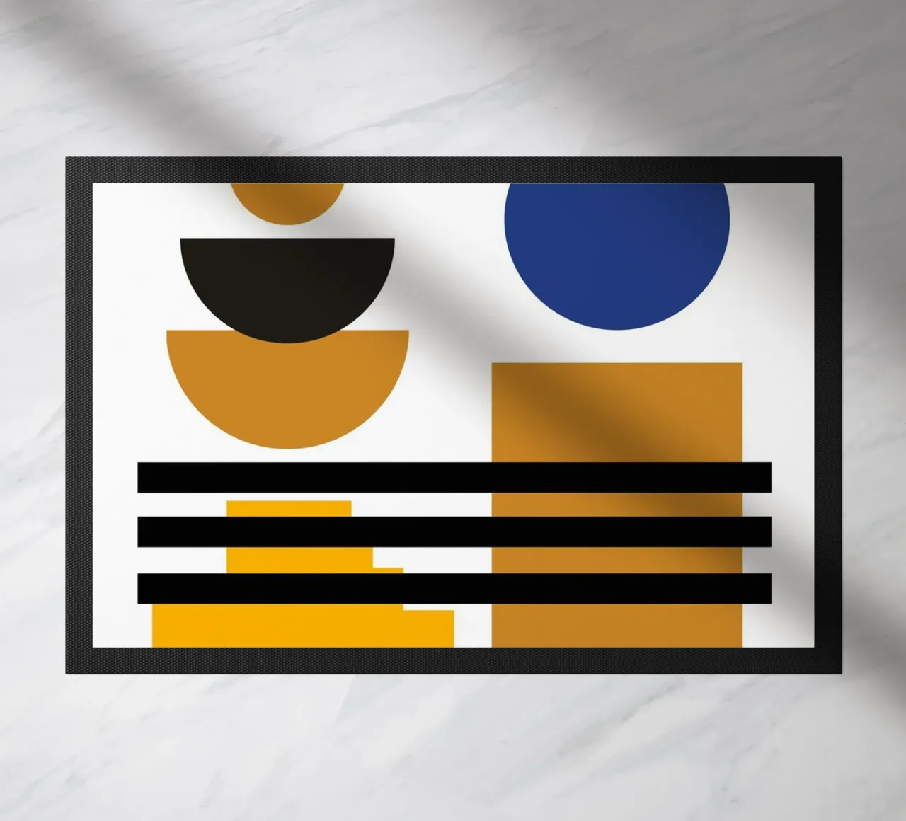 Geometric Abstract Circles Shapes Color Print doormat by NorwesClub