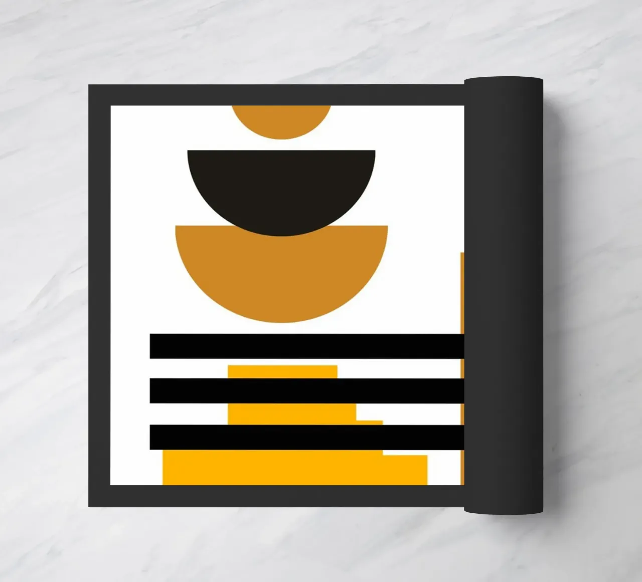 Geometric Abstract Circles Shapes Color Print doormat by NorwesClub