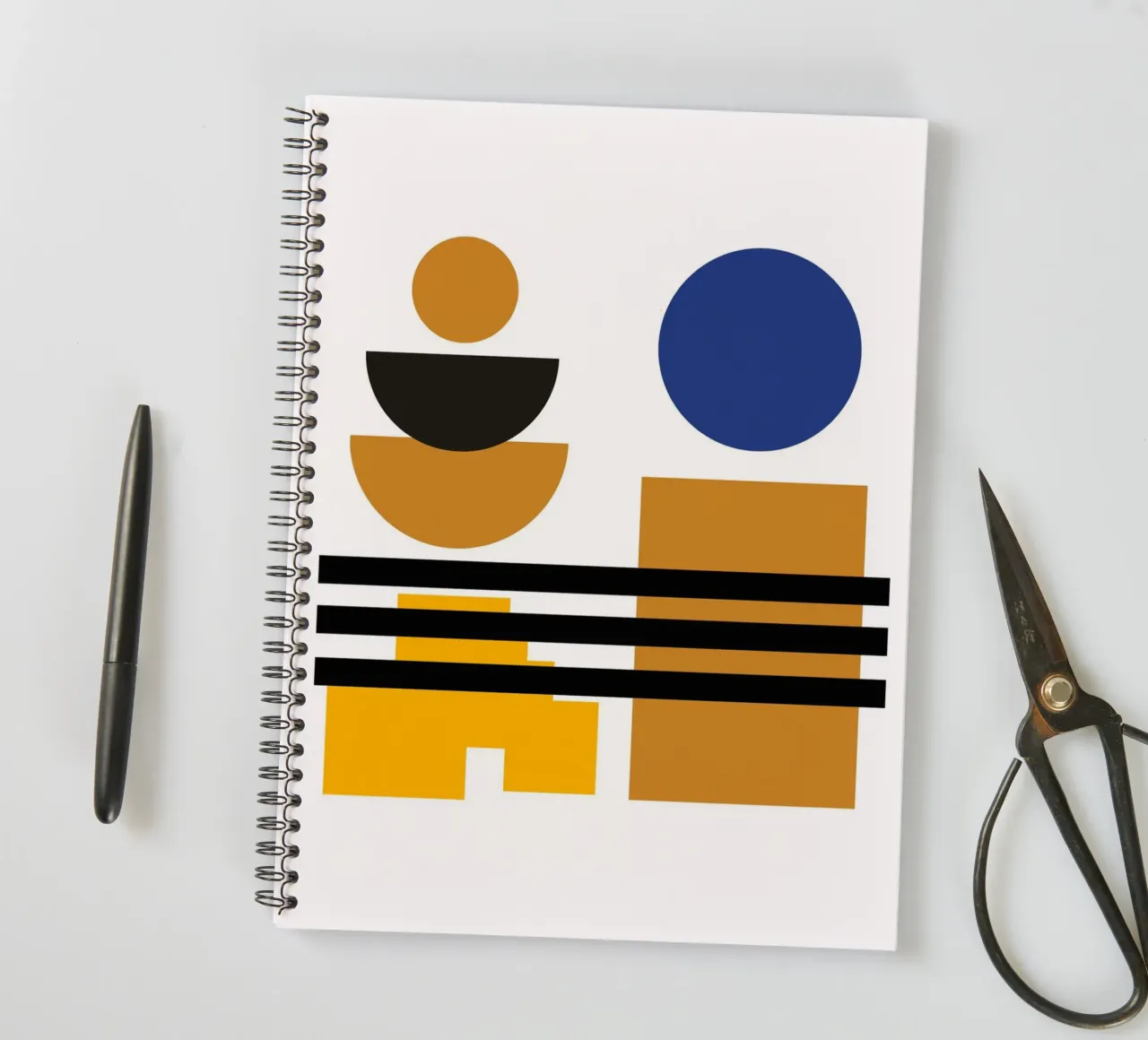 Geometric Abstract Circles Shapes Color Print spiral notebook by NorwesClub